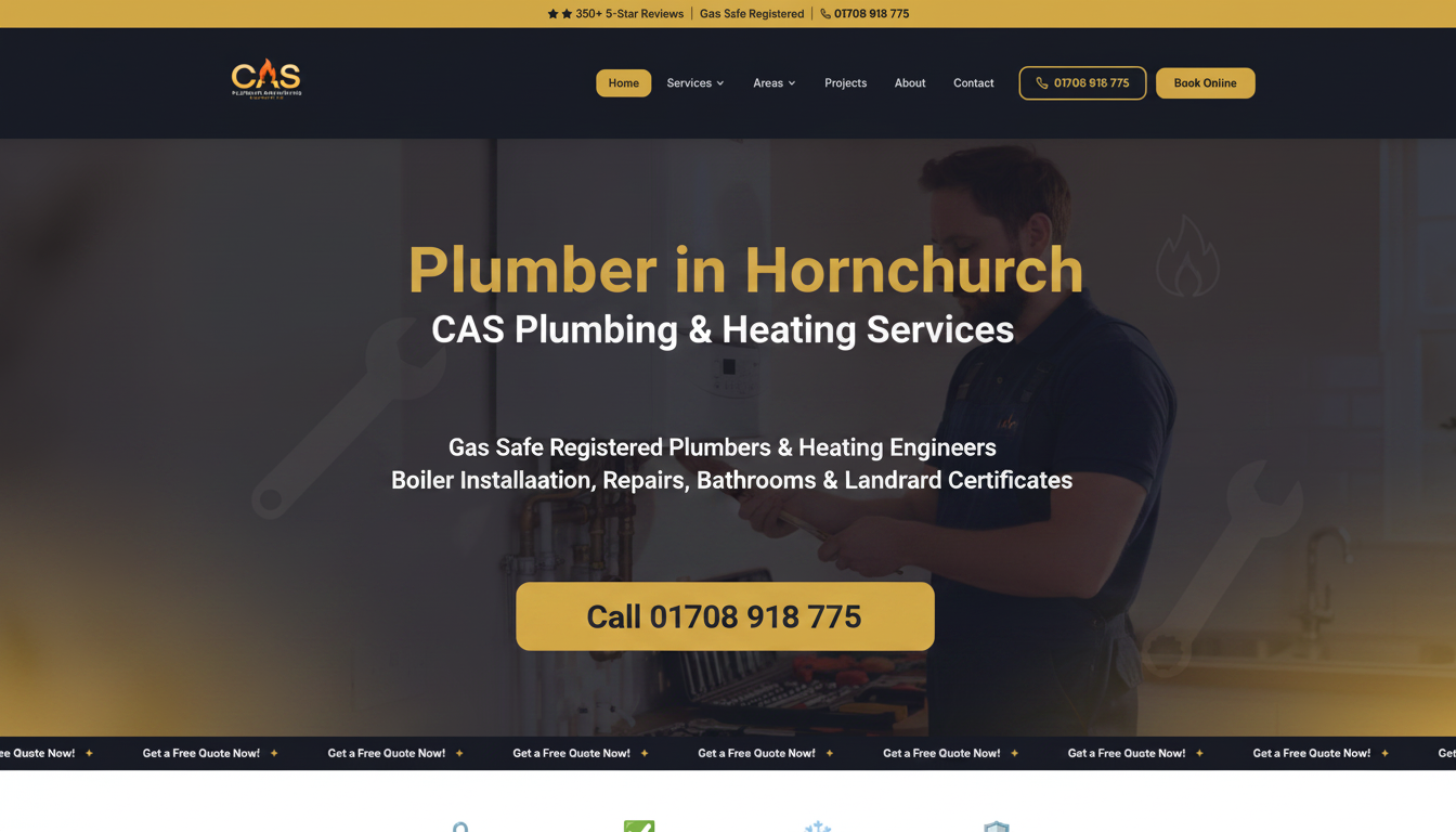 CAS Plumbing and Heating Services Ltd website photo